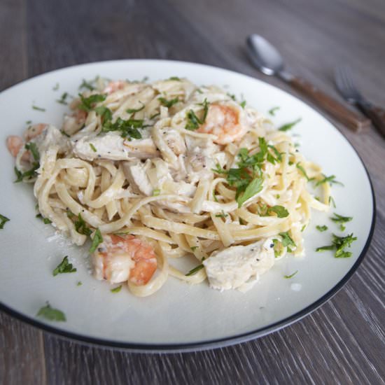 Creamy saffron sauce tagliatelle