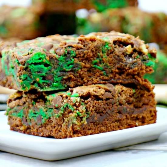 Mint Chip Cheesecake Swirl Brownies