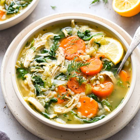 Chicken and Cauliflower Rice Soup