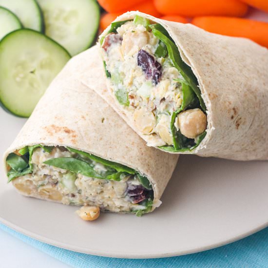 Greek Yogurt Chickpea Salad Wrap