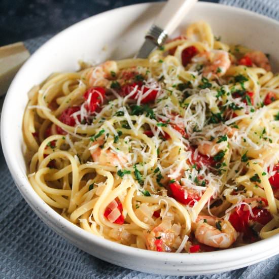 Chilli Prawn Linguine