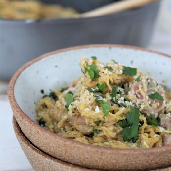 Creamy Sausage Spaghetti Squash