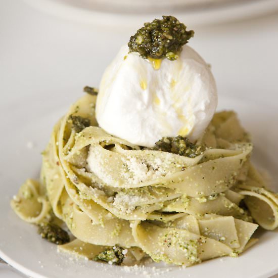 Pappardelle with Basil Pesto