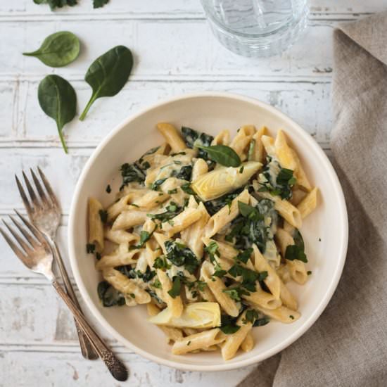 Vegan Spinach Artichoke Pasta