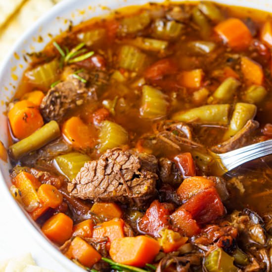 Pot Roast Soup Instant Pot + Stove