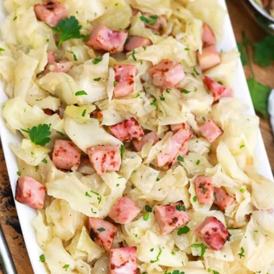 Slow Cooker Cabbage and Ham