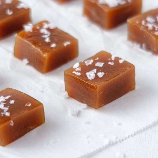 Chewy Vegan Salted Caramels