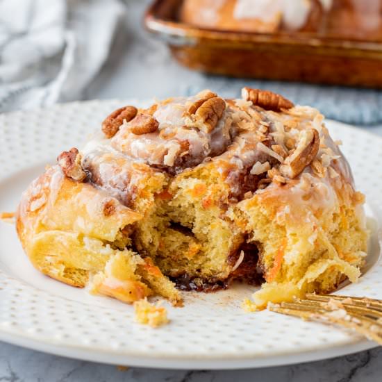 Carrot Cake Cinnamon Rolls