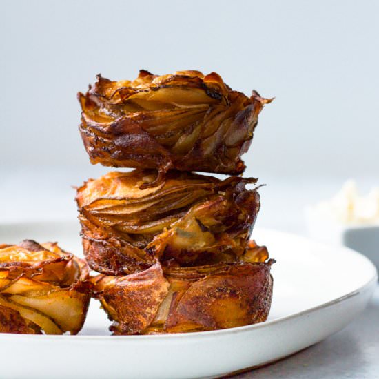 Crispy paprika potato stacks
