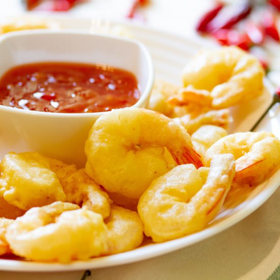 Tempura prawns