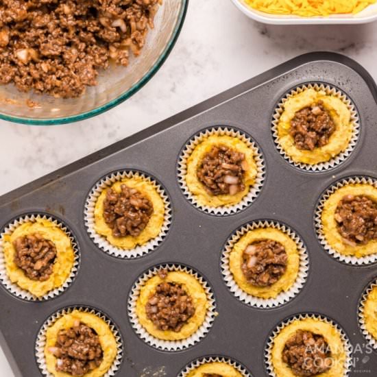 Sloppy Joe Cornbread Muffins