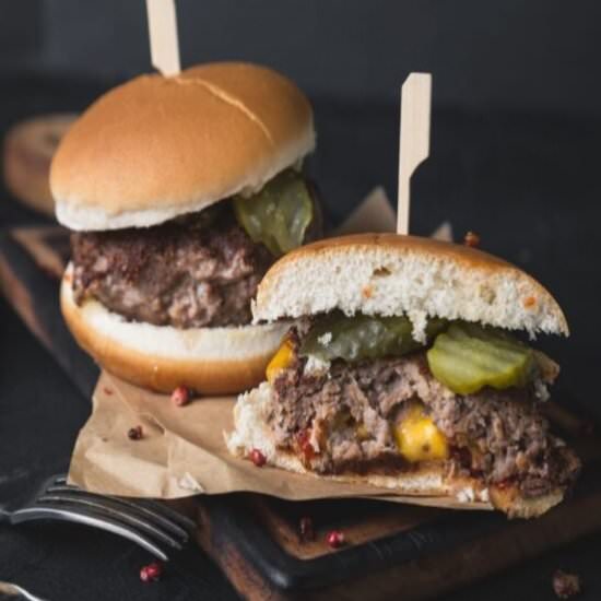 Cheese Stuffed “Juicy Lucy” Bison B