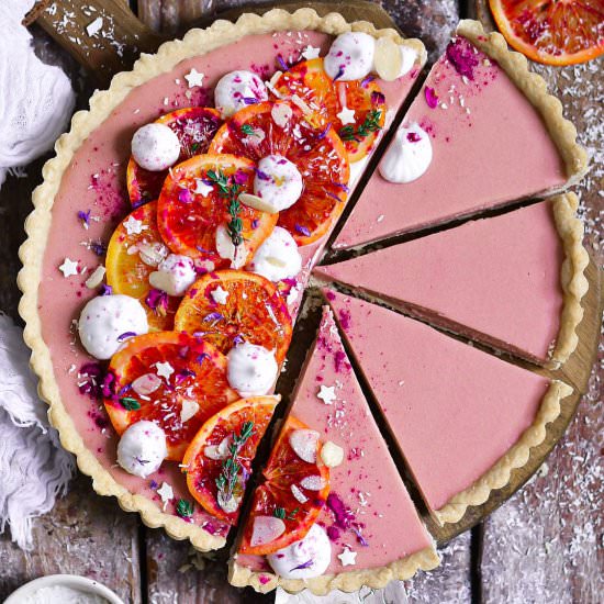 Easy Vegan Blood Oranges Tart