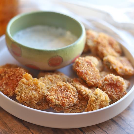 Beer battered fried pickles
