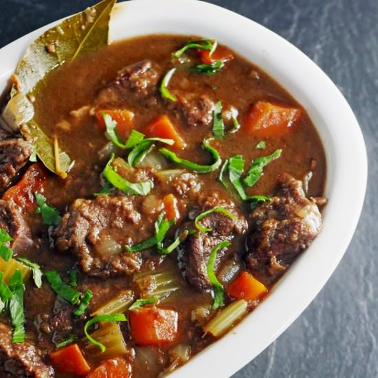 Venison Casserole in spiced ale