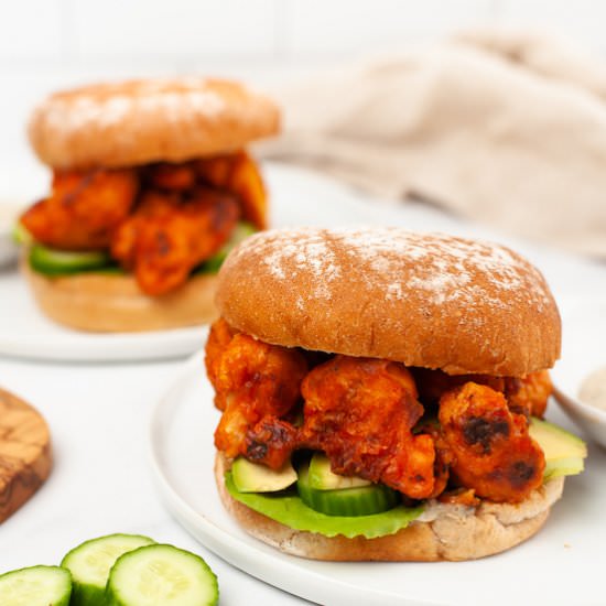 Vegan Buffalo Cauliflower Sandwich