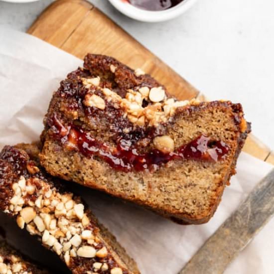 Healthy PB & Jelly Banana Bread