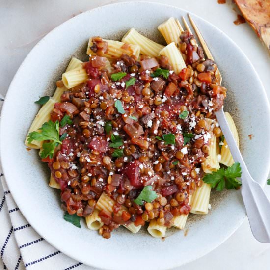 Mushroom and Lentil Ragu