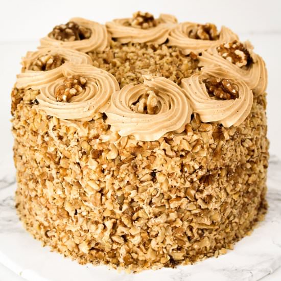 Easy Coffee and Walnut Cake