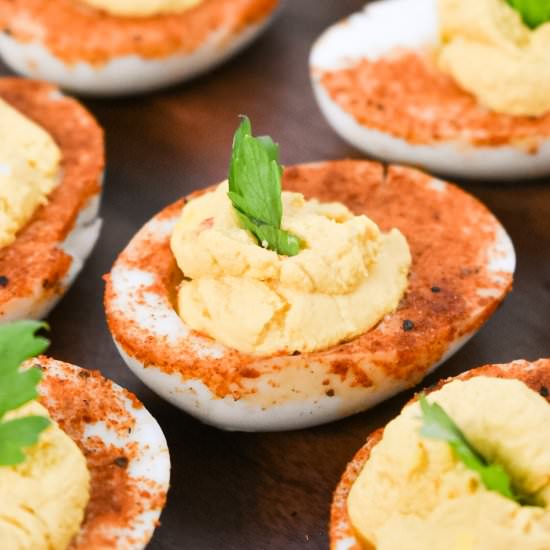 Bloody Mary Deviled Eggs