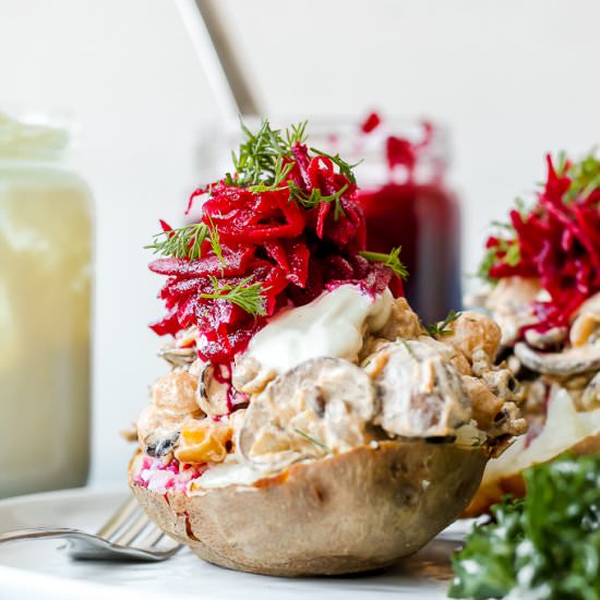 Hungarian Chickpea Loaded Potatoes