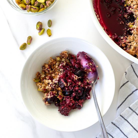 Blueberry and blackberry crisp