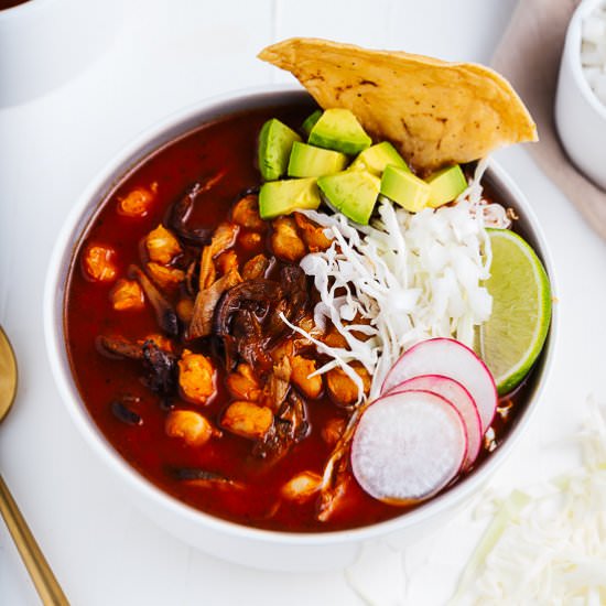 Vegan Pozole Rojo (Red Pozole)