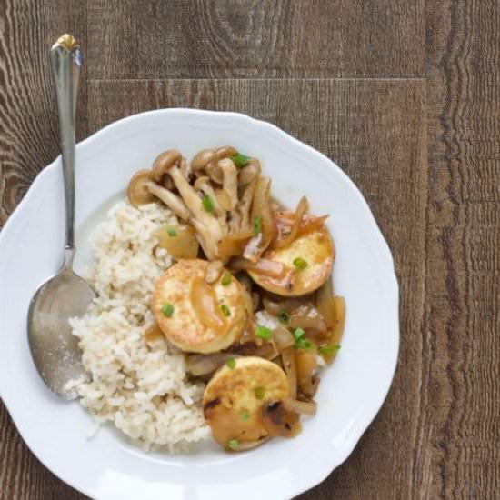 Egg Tofu with Mushrooms