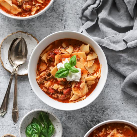 LASAGNA SOUP made GLUTEN FREE