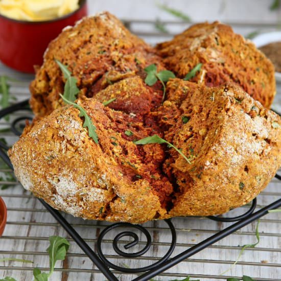 Arugula Spiced Spelt Soda Bread