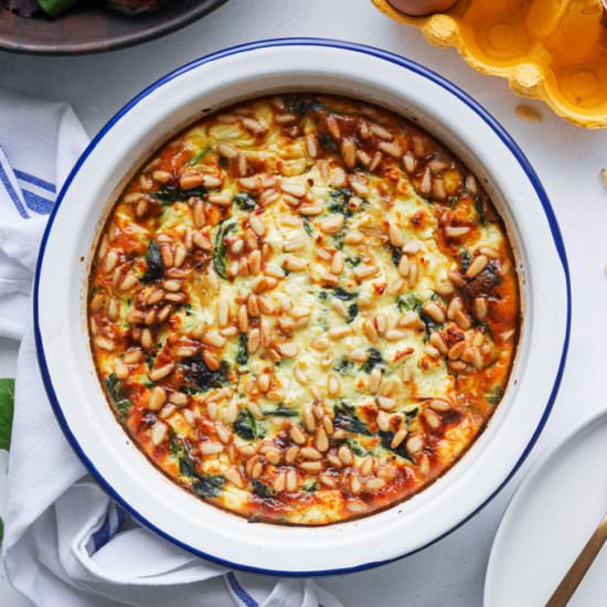 Crustless Quiche w Spinach & Feta