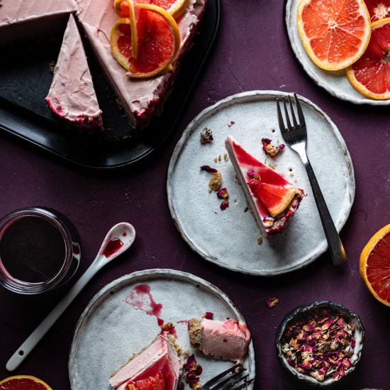 Grapefruit Rose No-Bake Vegan Cake