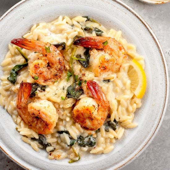 Shrimp Scampi with Orzo