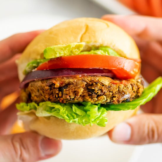 Mexican Black Bean Lentil Burgers