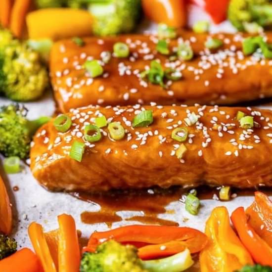 Sheet Pan Teriyaki Salmon & Veggies