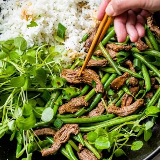 Beef Negimaki Stir Fry