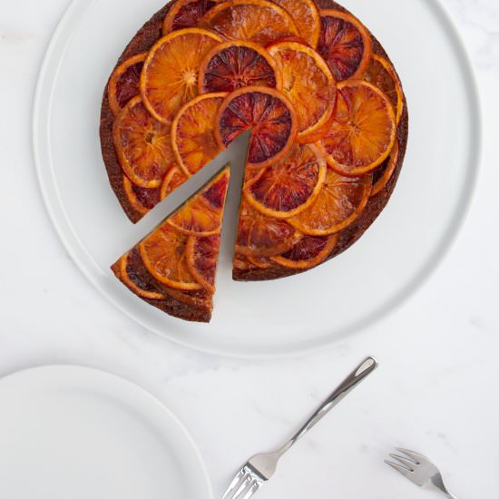 Upside Down Blood Orange Cake