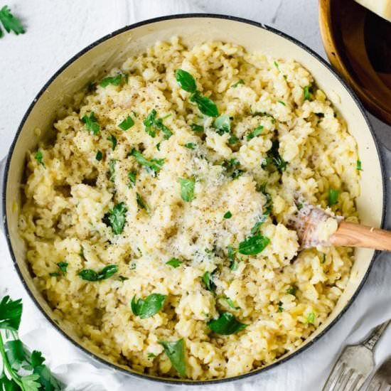 Creamy Garlic Parmesan Orzo