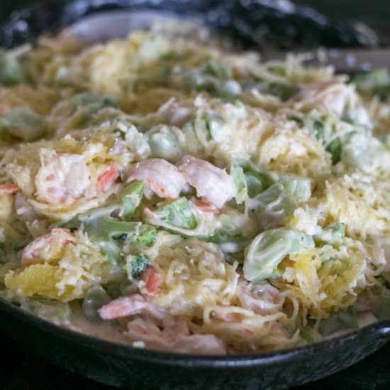 Shrimp Spaghetti Squash Alfredo
