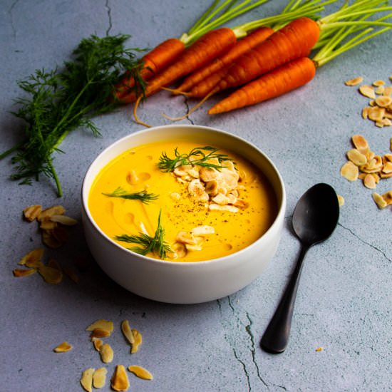 Vegan Carrot Ginger Soup with Dill