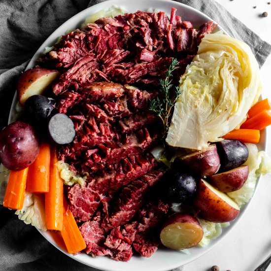 homemade corned beef and cabbage