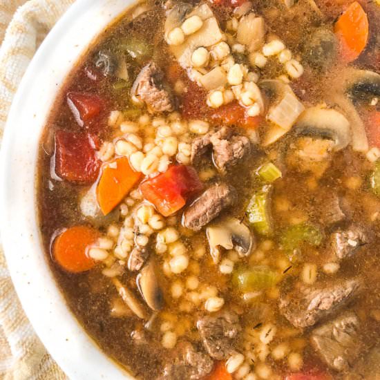 Instant Pot Beef Barley Soup