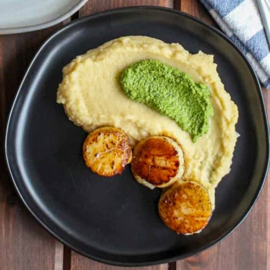 Scallops With Celery Root Puree