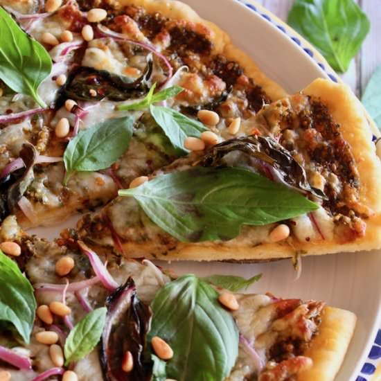 Basil Pizza with Pesto