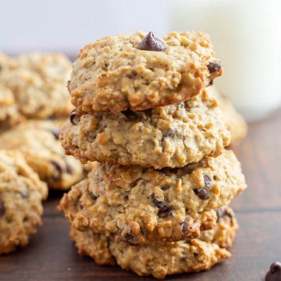 Banana-Oatmeal Choc Chip Cookies