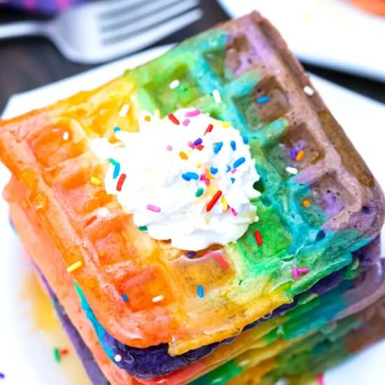 Rainbow Waffles