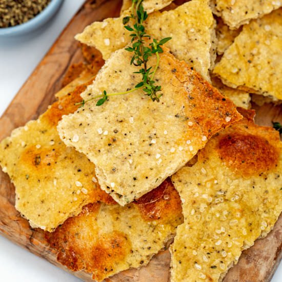 Pepper and Thyme Olive Oil Crackers