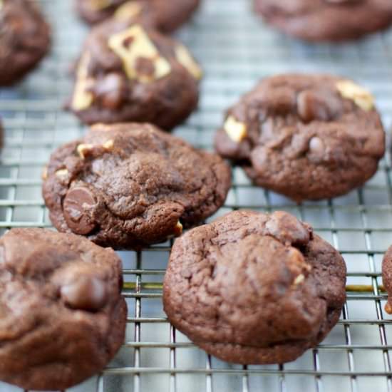 Double Chocolate Chunk Cookies