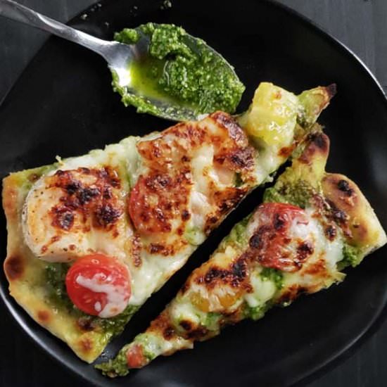 Shrimp Pesto Flatbread Pizza