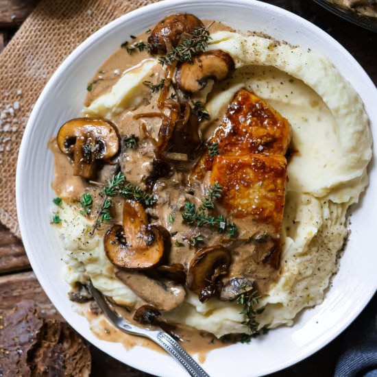 Vegan Creamy Balsamic Mushrooms
